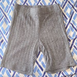Beginning Boutique grey knit shorts